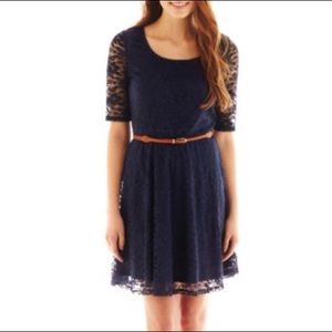 Navy Blue Lace Dress